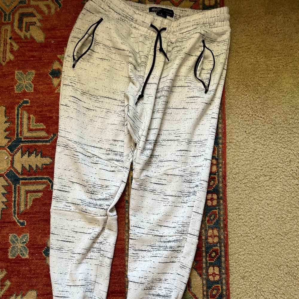 White jogging pants with black spots, Men’s